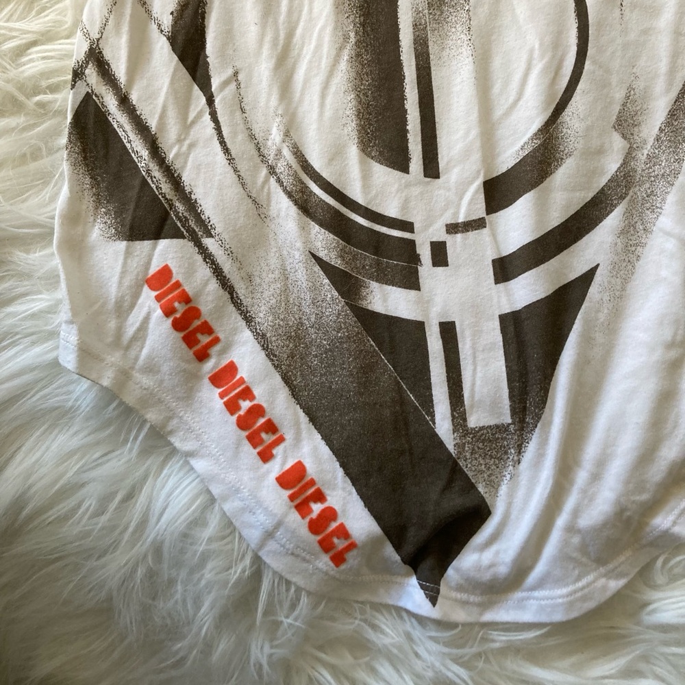 Diesel Round Hem T-Shirt  - Size XS - White - Picture 2 of 7